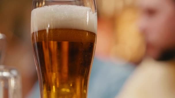 Soğuk Taze Bira Bardağı — Stok video