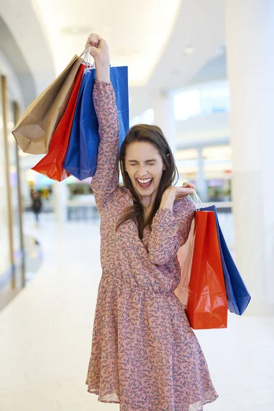 Grande Satisfação Depois Grandes Compras — Fotografia de Stock