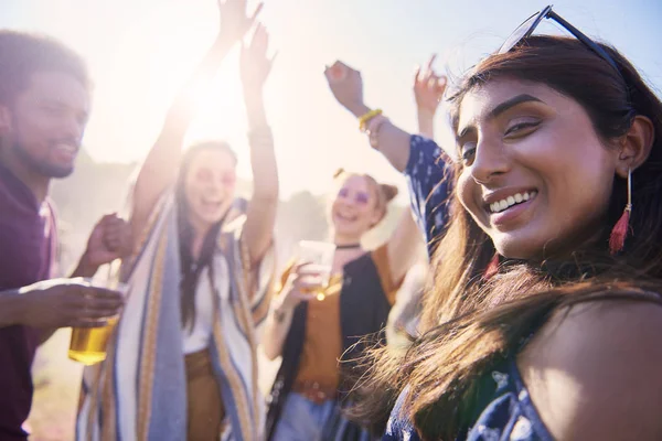 Beautiful Asian woman at music festival