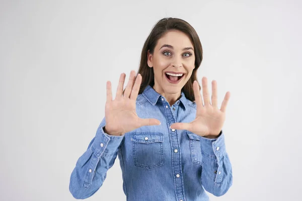 Weibliche Hände Rahmen Komposition Studio Ein — Stockfoto