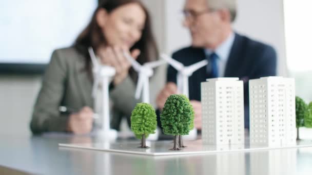 Pohled Architektonický Model Tabulce Kanceláře — Stock video