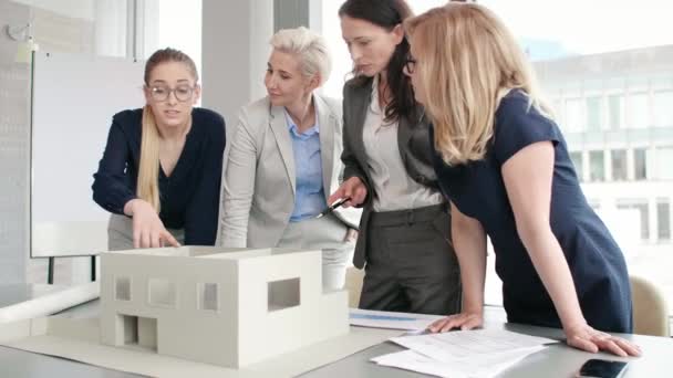 Mulher Colega Trabalho Convincente Sobre Sua Opinião — Vídeo de Stock