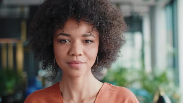 Portrait Beautiful African American Woman — Stock Video