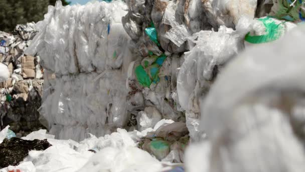 Пластикові Відходи Сміттєзвалищі — стокове відео