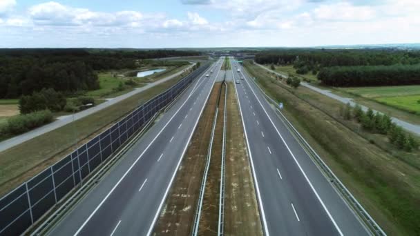 Drone Weergave Van Het Verkeer Stad — Stockvideo