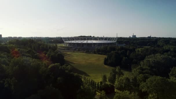 Drone View Urban Stadium Park — Stock Video