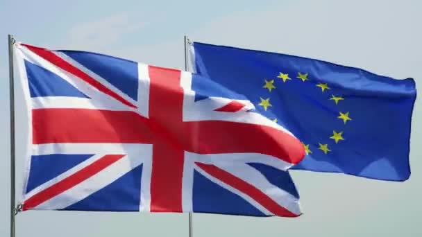Nagy Brit Zászló Előtérben — Stock videók