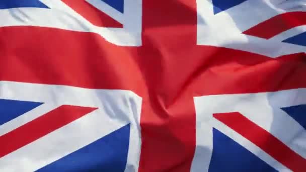 Bardzo Bliski Widok Brytyjskiej Flagi — Wideo stockowe