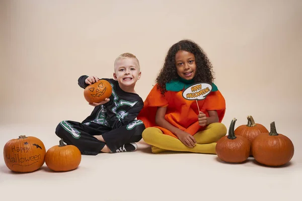 Portret Dzieci Czasie Halloween — Zdjęcie stockowe
