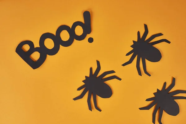 Fundo Halloween Com Aranhas Grandes — Fotografia de Stock