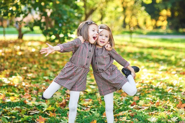 Meninas Gêmeas Abraçando Uns Aos Outros — Fotografia de Stock