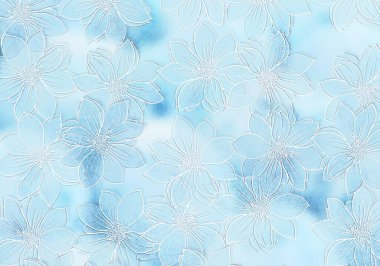  Renkli çiçek arkaplanı ve farklı boyutlarda çiçekler. Döşeme sanatı.