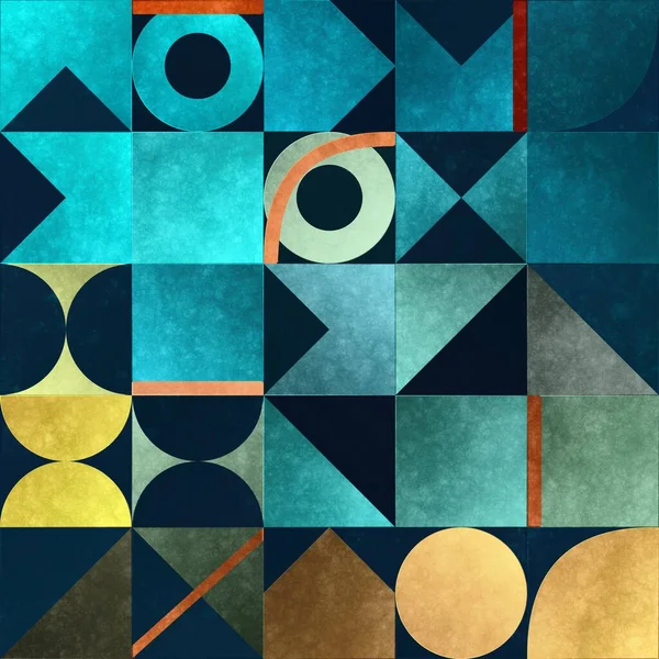 Abstract Geometrical Background Pattern Optical Illusion Tile Art Aqua Menthe — Stock Photo, Image