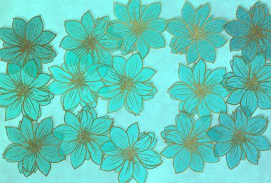 Colorful flower background with different sizes of flowers. Tile art. clipart