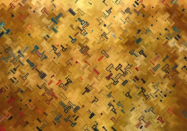 几何背景 瓷砖艺术 黄金马赛克 — 图库照片