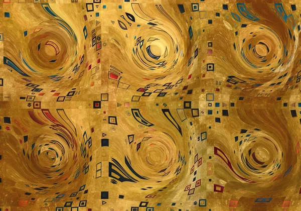 Abstrakt Geometrisk Bakgrund Kakelkonst Guldmosaik — Stockfoto