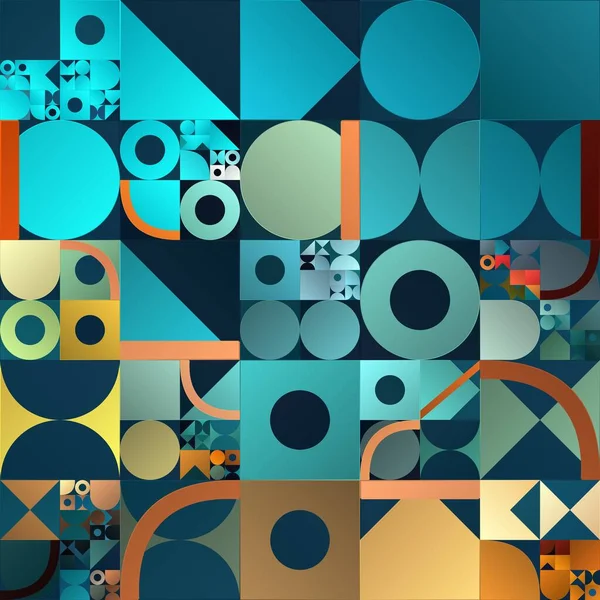 Abstrakt Geometrisk Bakgrund Mönster Med Optisk Illusion Kakelkonst Aqua Menthe — Stockfoto