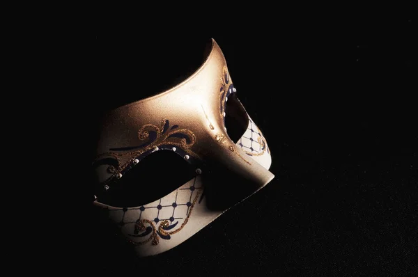 Venetiansk Mask Svart Bakgrund — Stockfoto
