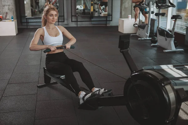 Beautiful young fitness woman working out at the gym