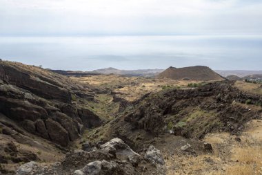 Caldera andscape pico do Fogo, Vulcano Cabo Verde üzerinde.