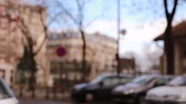 Paris sokaklarında çekim. Fransa. Şehir sonbahar manzaraları.