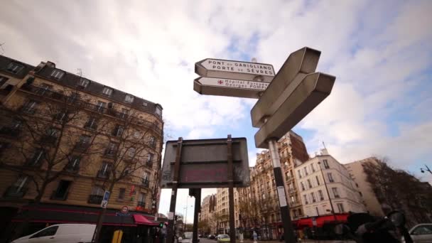 Calles Tiro París Francia Paisajes Otoñales Ciudad — Vídeo de stock