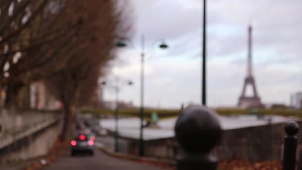 Girare Strade Parigi Francia Paesaggi Autunnali Della Città — Video Stock
