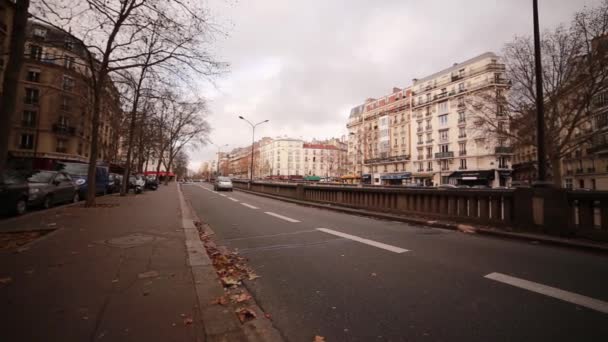 Calles Tiro París Francia Paisajes Otoñales Ciudad — Vídeos de Stock