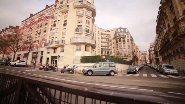 Calles Tiro París Francia Paisajes Otoñales Ciudad — Vídeos de Stock