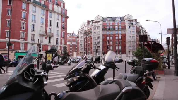 Wykonywania Zdjęć Ulic Paryża Francja Jesienne Pejzaże Miasta — Wideo stockowe
