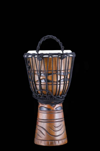 Instrumento Musical Mão Tambor Fundo Preto — Fotografia de Stock