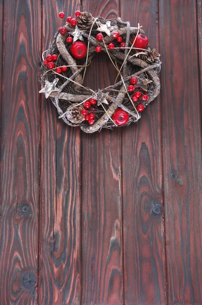 Christmas Decoration Wooden Background — Stock Photo, Image