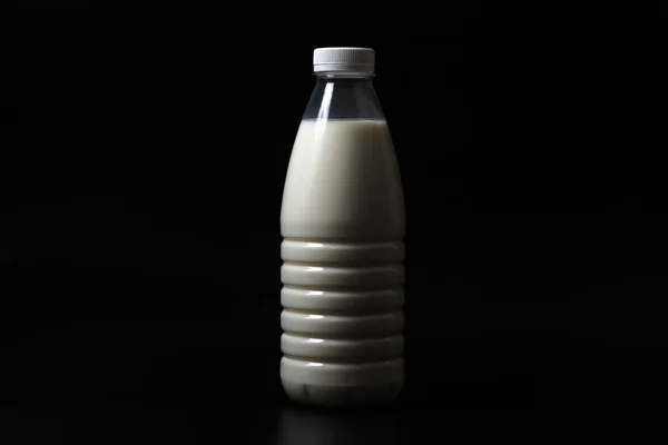 Latte Bianco Bottiglia Plastica — Foto Stock