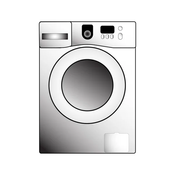 向量灰色洗衣机例证在白色背景 — 图库矢量图片