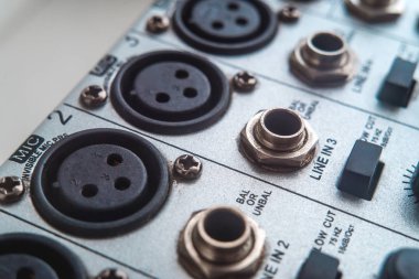 Ses üreticinin analog Mikser fotoğrafı yakın çekim