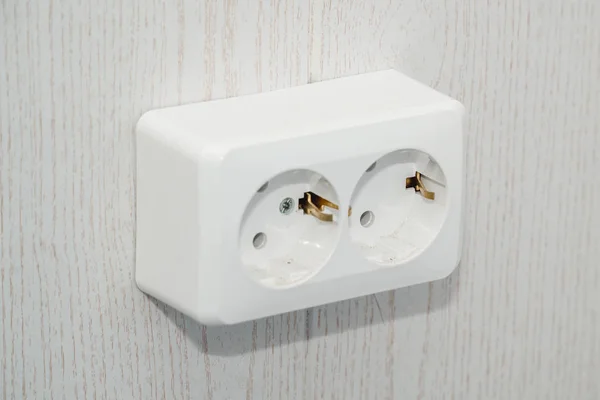 The photo of the white electric socket — Stock Photo, Image