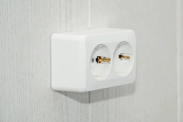 The photo of the white electric socket