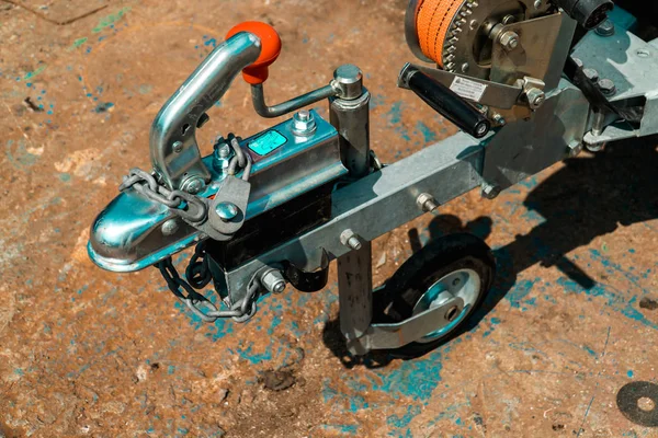 Römork yakın çekim için el vinç fotoğrafı