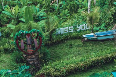 Endonezya 'nın Bali Adası' ndaki pirinç tarlasında bulunan büyük kuş yuvalarının fotoğrafı.