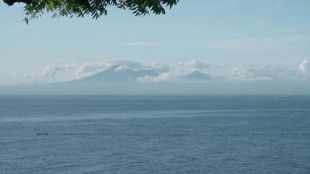 Video Marine Landscape Blue Clear Water Clouds Volcanoes Horizon — Stock Video