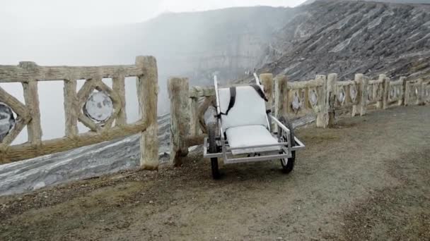 Videowagen Für Den Transport Von Menschen Einem Vulkan Auf Der — Stockvideo