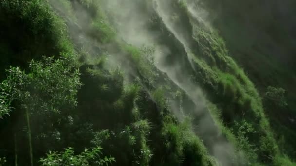 Video Green Valley Formed Volcano Smoke Earth Hydrogen Sulphide — Stock Video