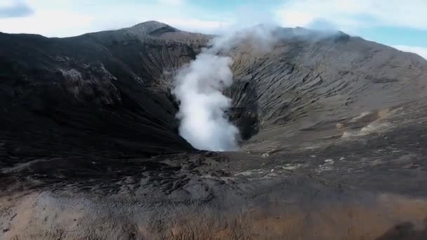 Video Timelapse Steaming Active Volcano Crater Bromo Island Java Indonesia — Stock Video
