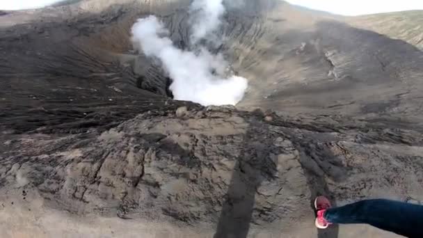 Video Timelapse Steaming Active Volcano Crater Bromo Island Java Indonesia — Stock Video