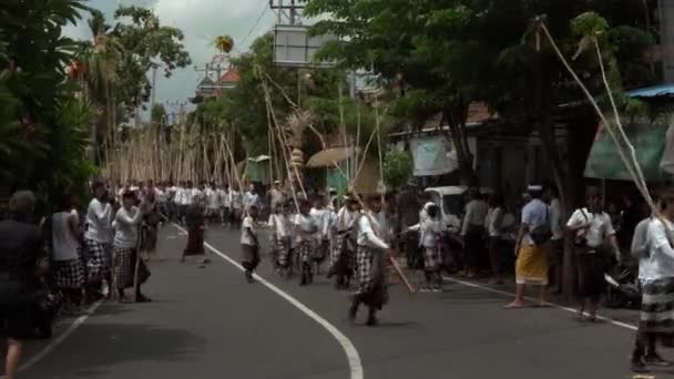 Desa Munggu Kabupaten Badung Bali Indonezia Februarie 2020 Ceremonia Mekotek — Videoclip de stoc