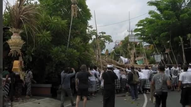 Desa Munggu Kabupaten Badung Bali Indonezia Februarie 2020 Ceremonia Mekotek — Videoclip de stoc