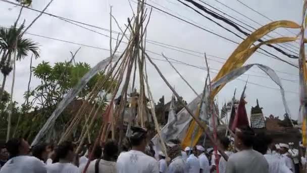 Desa Munggu Kabupaten Badung Bali Indonesia Febrero 2020 Ceremonia Mekotek — Vídeos de Stock