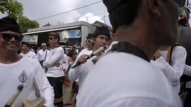 Desa Munggu Kabupaten Badung Bali Indonesië Februari 2020 Ceremonie Mekotek — Stockvideo