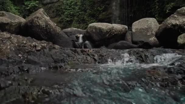Vidéo Une Grande Cascade Milieu Une Forêt Sur Île Bali — Video
