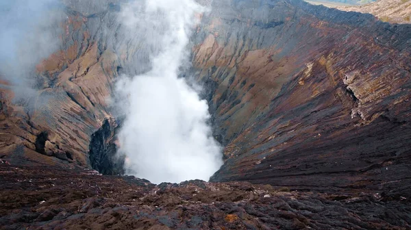 Foto Del Cratere Vulcanico Fumo Sull Isola Java Indonesia — Foto Stock